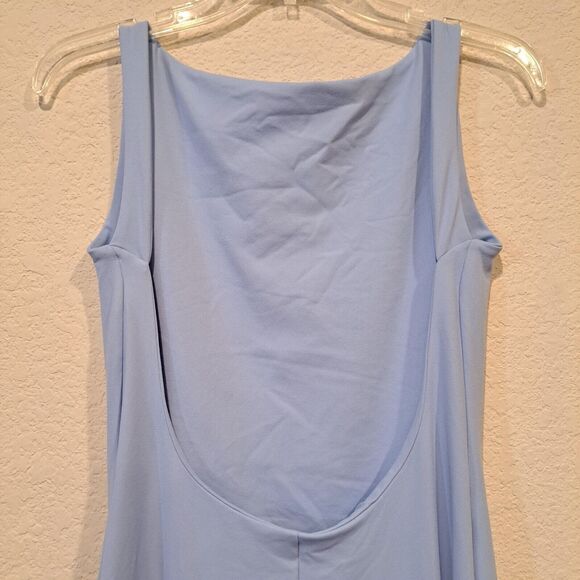 Revolve Susana Monaco Crew Slit Sleeveless Dress Built-in Bra Cornflower Blue M - Picture 6 of 11